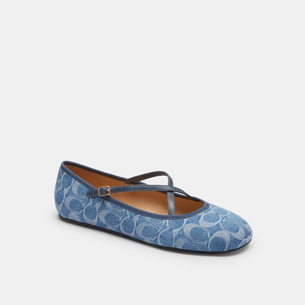 Coach Outlet Phoebe Ballet Flat In Signature Denim